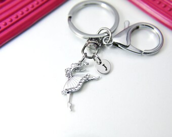 Silver Ballet Charm Keychain, Ballet Girl Charm, Ballet Charm, Dance School Gift, Ballet School Gift, Personalized Gift, N1592