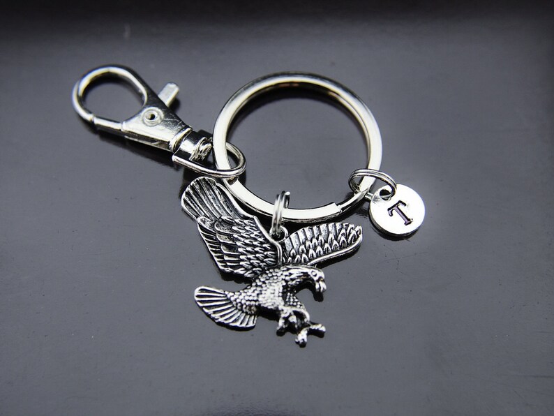 Bald Eagle Keychain Flying Eagle Charm Bird Personalized Etsy