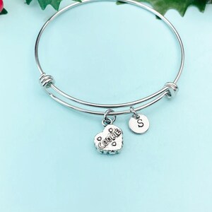 Silver Cookie Charm Bracelet Bangle, N4940