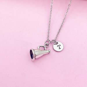 Cheerleader Megaphone Charm Necklace, Initial Pendant bild 7