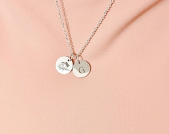 Silver Color Guard Charm Necklace, Marching Band Instructor Jewelry, D601