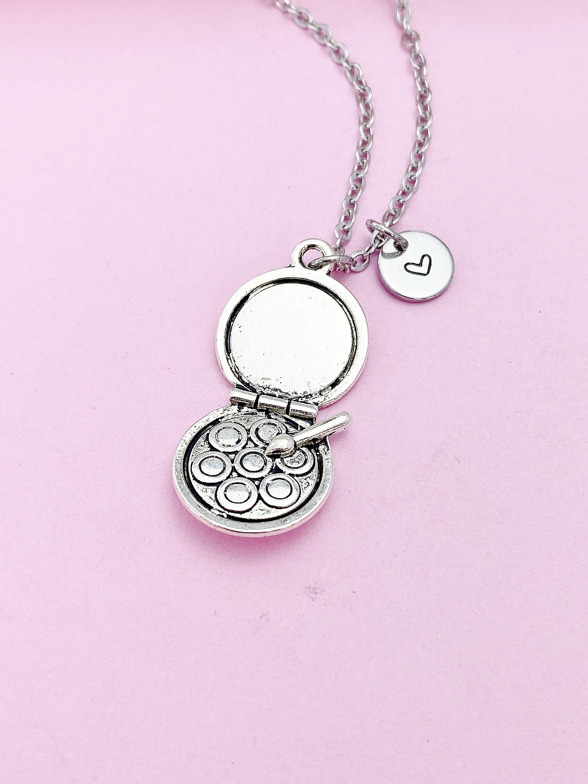 Silver Makeup Charm Necklace, Makeup Artist Gifts, Personalized Gifts, N118