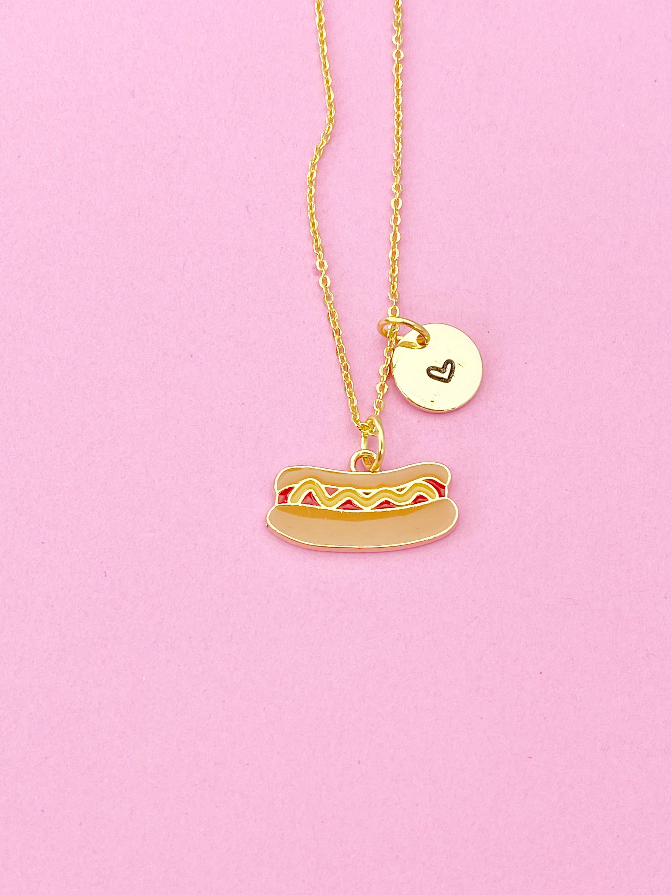 Gold Hotdog Charm Necklace, N3577 - Etsy