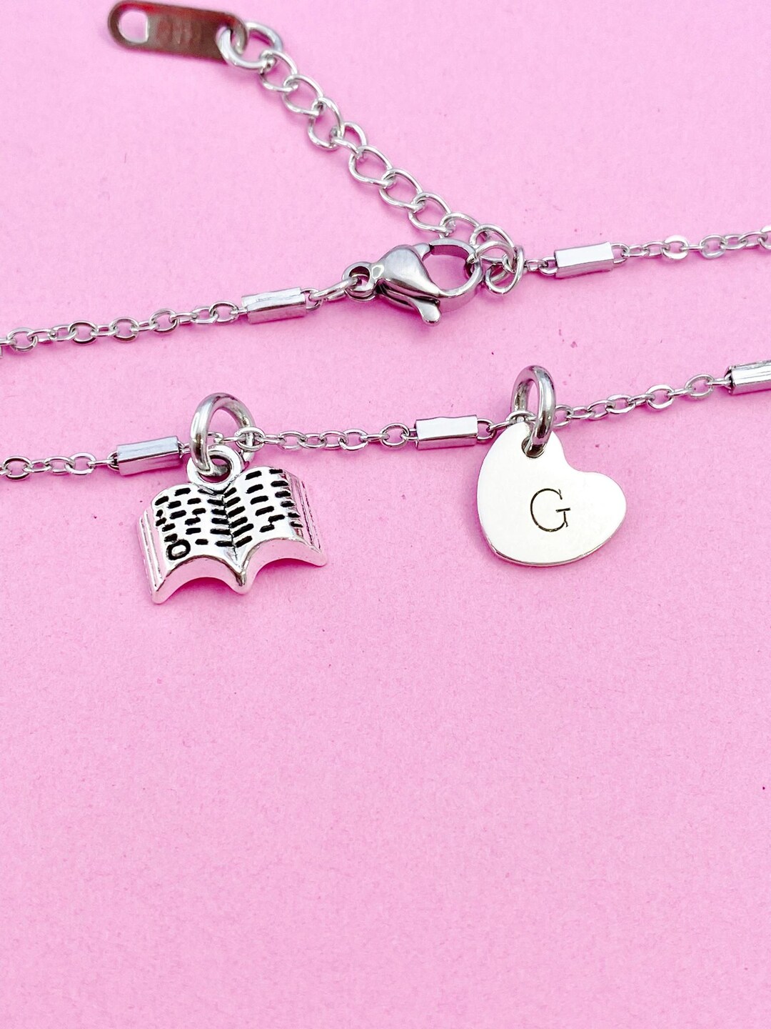 Silver Open Book Necklace - Book Lover Charm - Librarian Gift - Book Club Jewelry