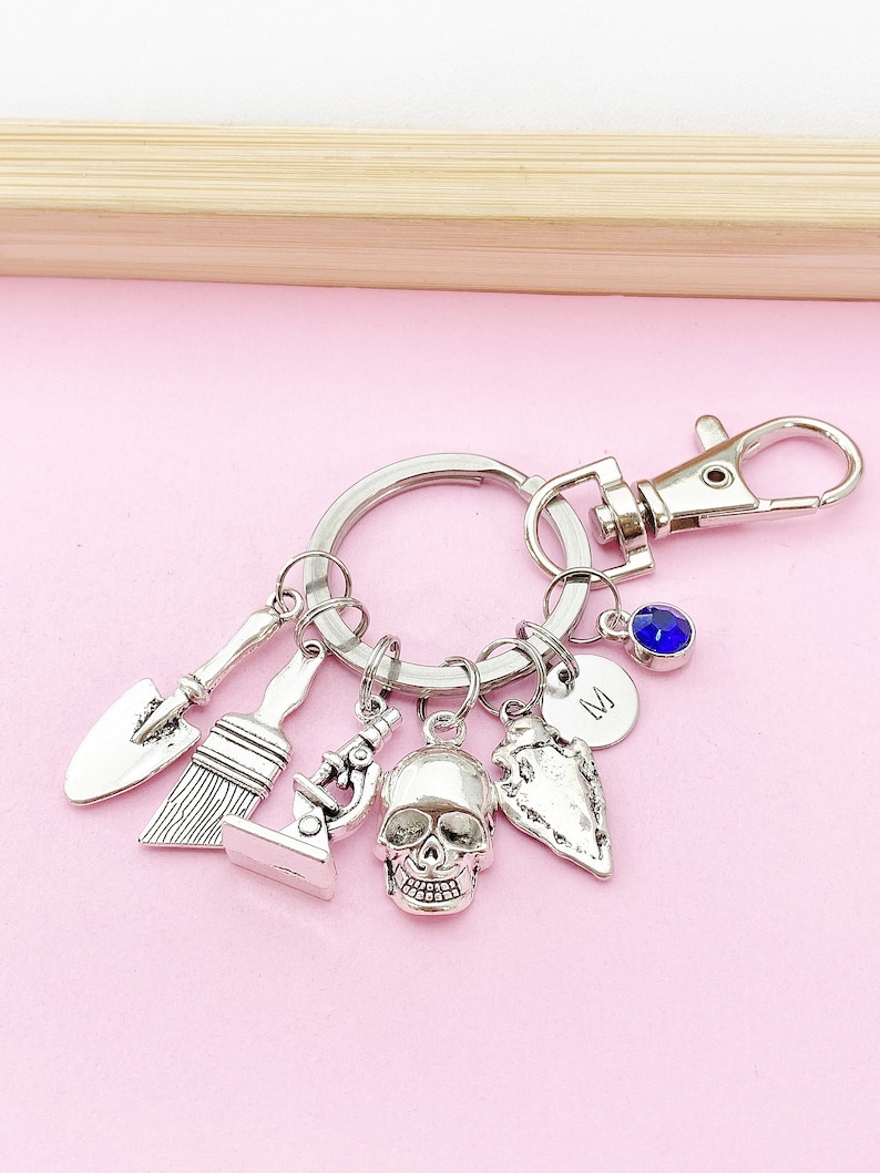 Showel Keychain Archaeologists Keychain, Microscope, Brush, Shovel, Arrowhead ...