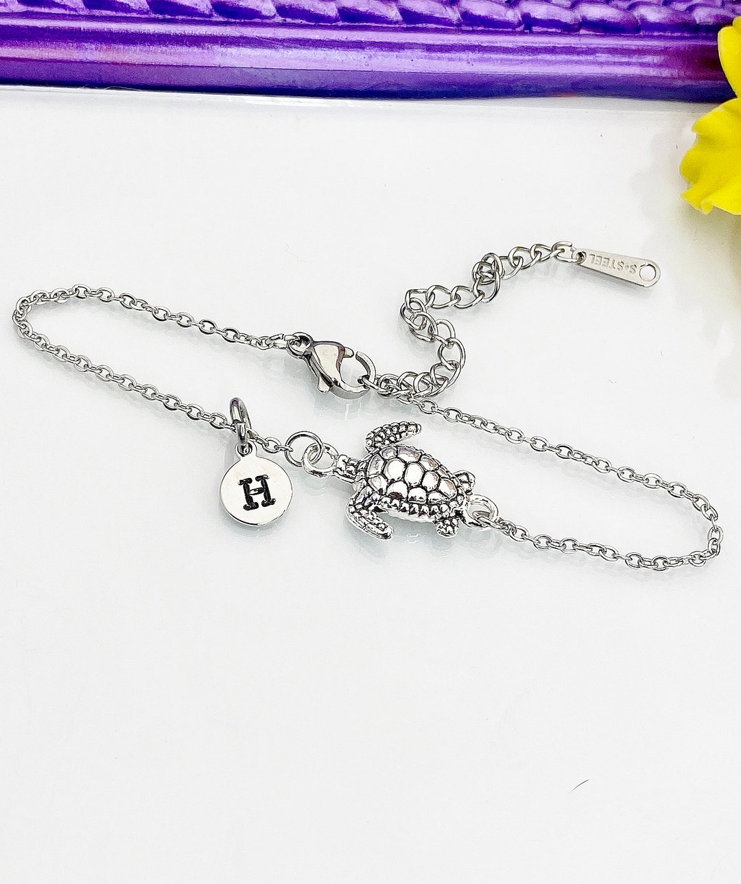 Silver Turtle Bracelet, Beautiful Turtle Charm, Bolo Bracelets Option ...