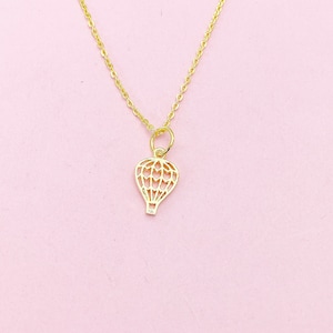 Gold or Silver Hot Air Balloon Necklace, N2341