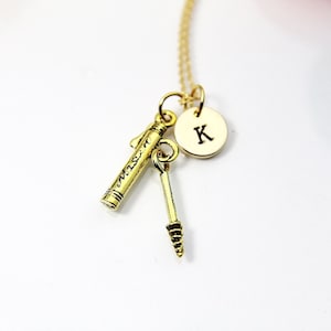 Mascara Necklace, Hairdresser Gift, Hair Stylist Thank You Gift, Barber, Gold Mascara, Personalized Gift, N1893