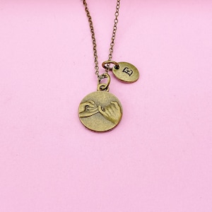 Bronze or Silver Pinky Promise Charm Necklace, Best Friends Gifts, N5005