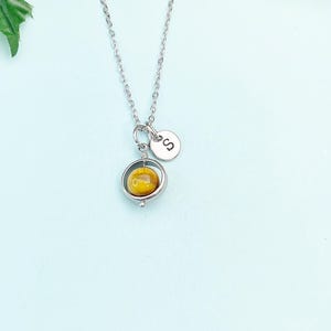 Gold or Silver Tiger Eye Necklace, Natural Gemstone Jewelry, N4691A image 12
