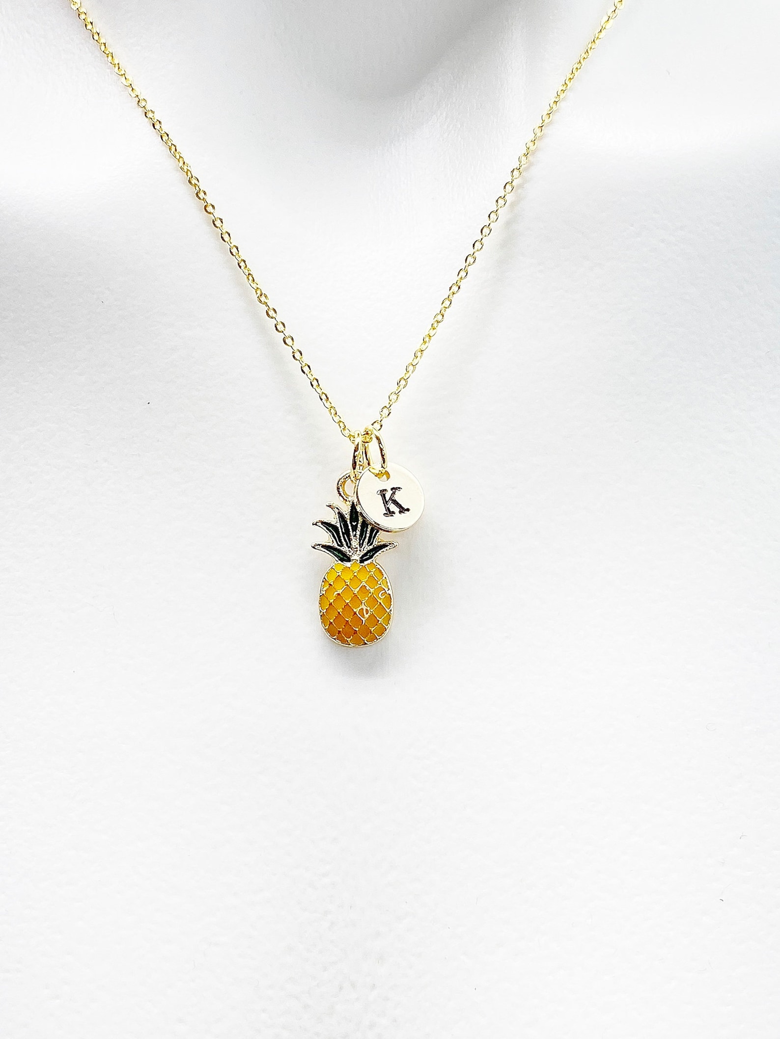 Cute Pineapple Gifts from Etsy featured by top Hawaii blog, Hawaii Travel with Kids: Pineapple Necklace Dainty Pineapple Necklace image 0