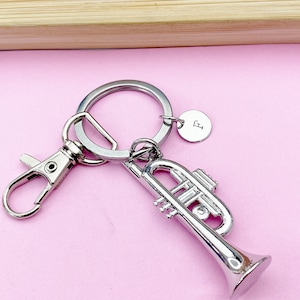Silver Trumpet Charm Keychain, N5701 - Etsy