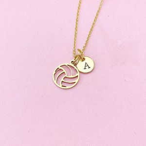 Gold Volleyball Charm Necklace, N5733