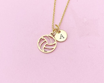 Gold Volleyball Charm Necklace, N5733