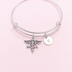 Medical Assistant Bracelet, MA Charm, Medical Assistant Jewelry Gift, N4592