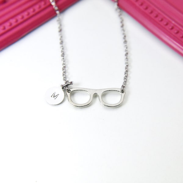 Eyeglasses Necklace, Reading Glasses Charm, Bookworm Gift, Eye Care Gift, Optometry Gift, Eye Doctor Gift, Optometrist Gift, N1413F
