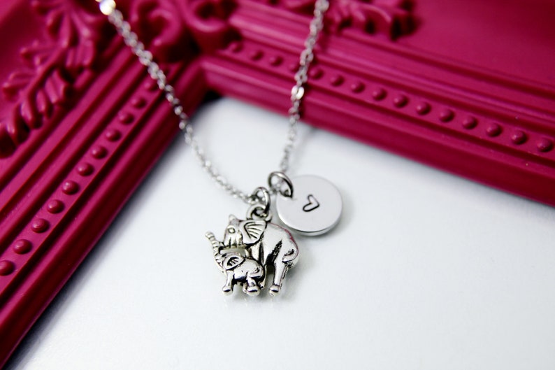 Mother Daughter Gifts, Mother and Baby Elephant Necklace, Personalized Gift, N1311G image 3