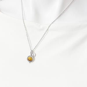 Gold or Silver Tiger Eye Necklace, Natural Gemstone Jewelry, N4691A image 2