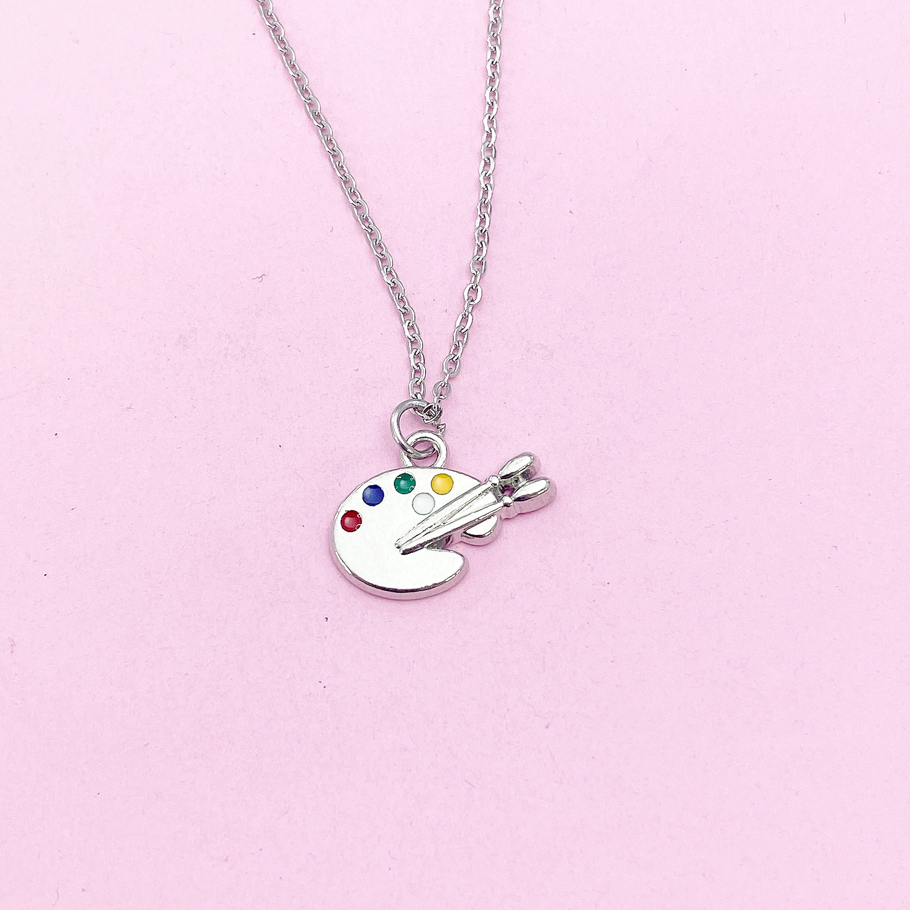 Silver Artist Palette Necklace, N376 - Etsy