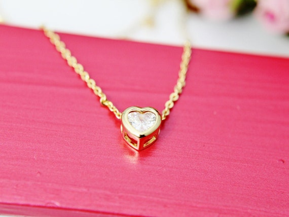 Daughter Necklace Gift for Daughter Daughter Jewelry Mother Daughter Diamond Heart Necklace Valentine Days Gift N1772 Etsy