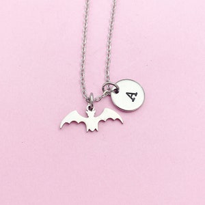 Bat Necklace, Stainless Steel Bat Charm Necklace, N1054