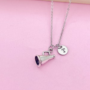 Cheerleader Megaphone Charm Necklace, Initial Pendant bild 4