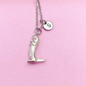 Silver River Otter Charm Necklace Sea Otter Birthday Mother's Day Gifts Ideas Personalized Customized Made to Order, N2104