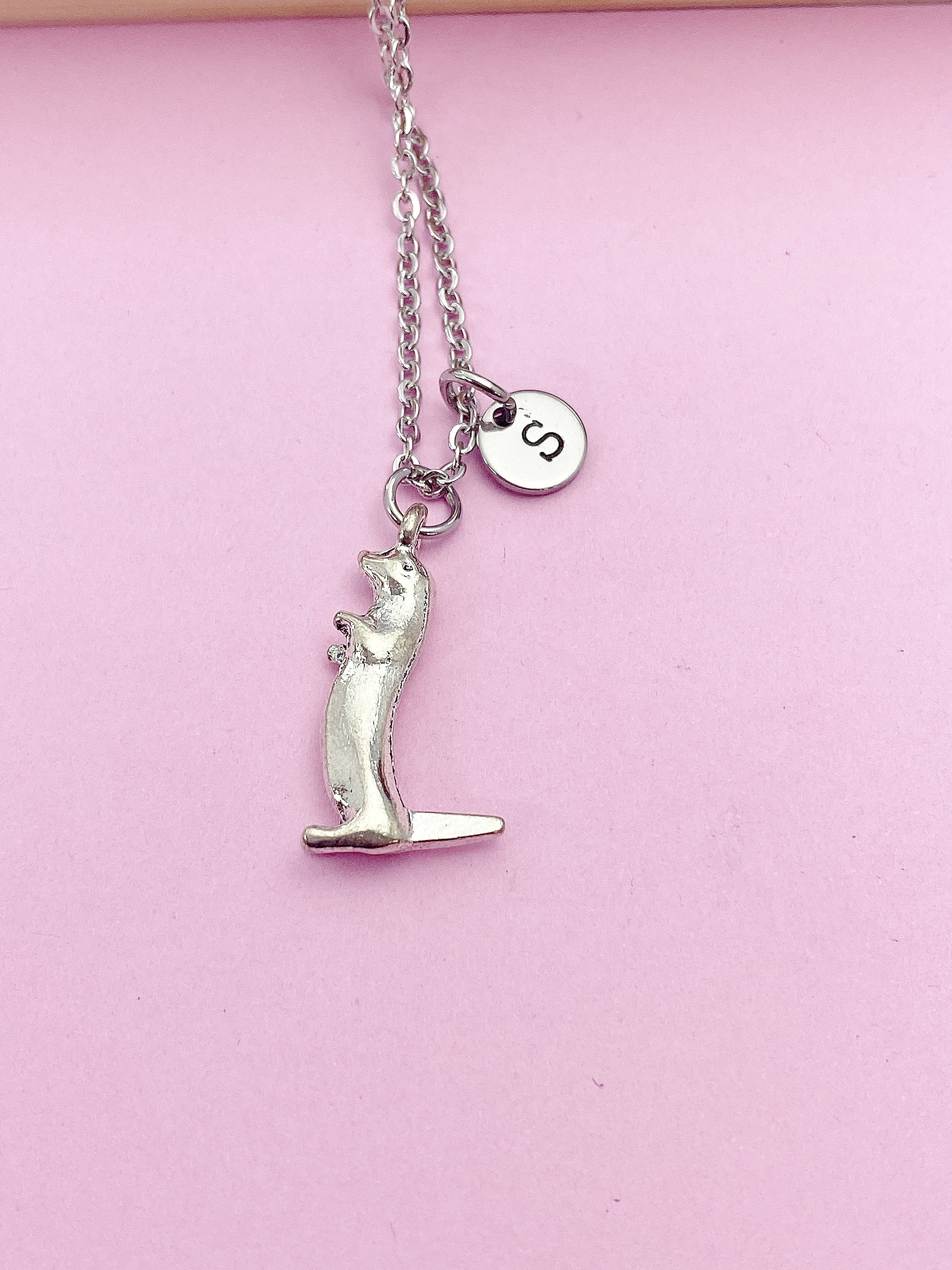Sea Otter Necklace For Women & Men - Cute Animal Pendant Jewelry, Stainless Steel, Otter Lover Gift - View #3