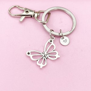 Silver Butterfly Charm Keychain, N131B