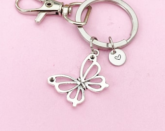 Silver Butterfly Charm Keychain, N131B