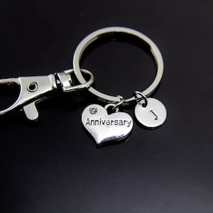 Anniversary Charm Keychain Anniversary Charm Anniversary Jewelry Anniversary Gift Personalized Keychain Initial Charm