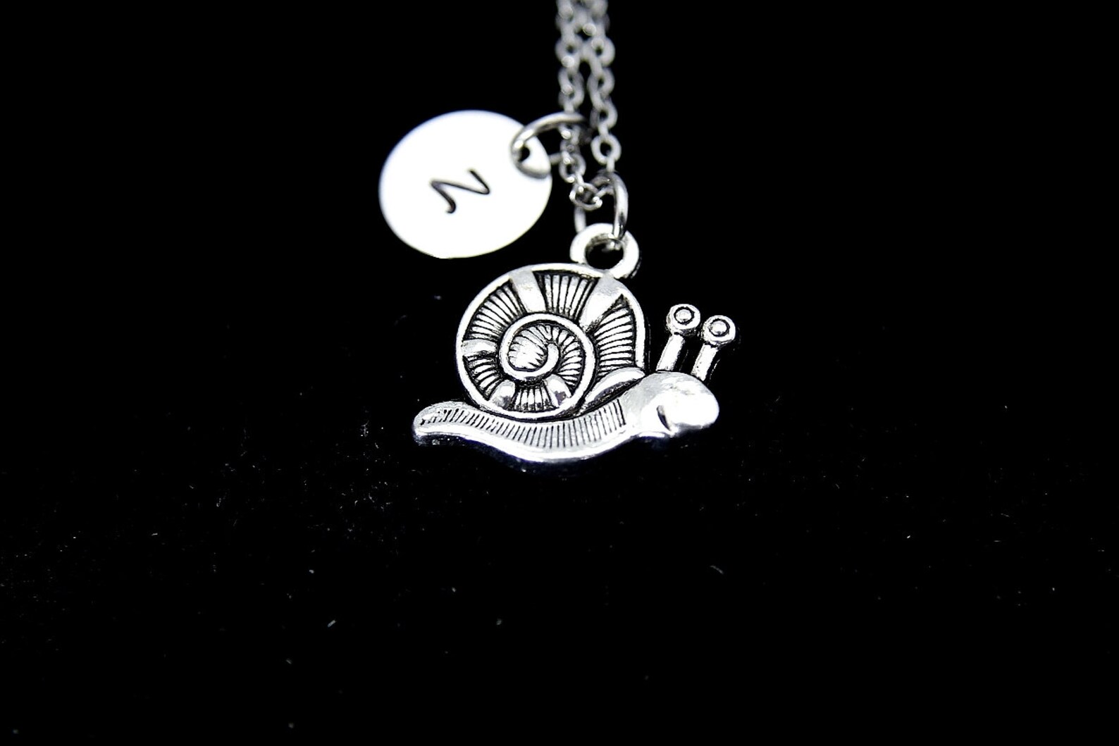 Silver Snail Charm Necklace Snail Charm Animal Charm Insect Etsy