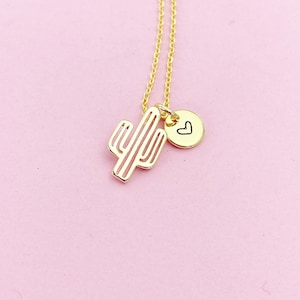Cactus Necklace in Gold or Silver Option, Mini Cacti, N5595