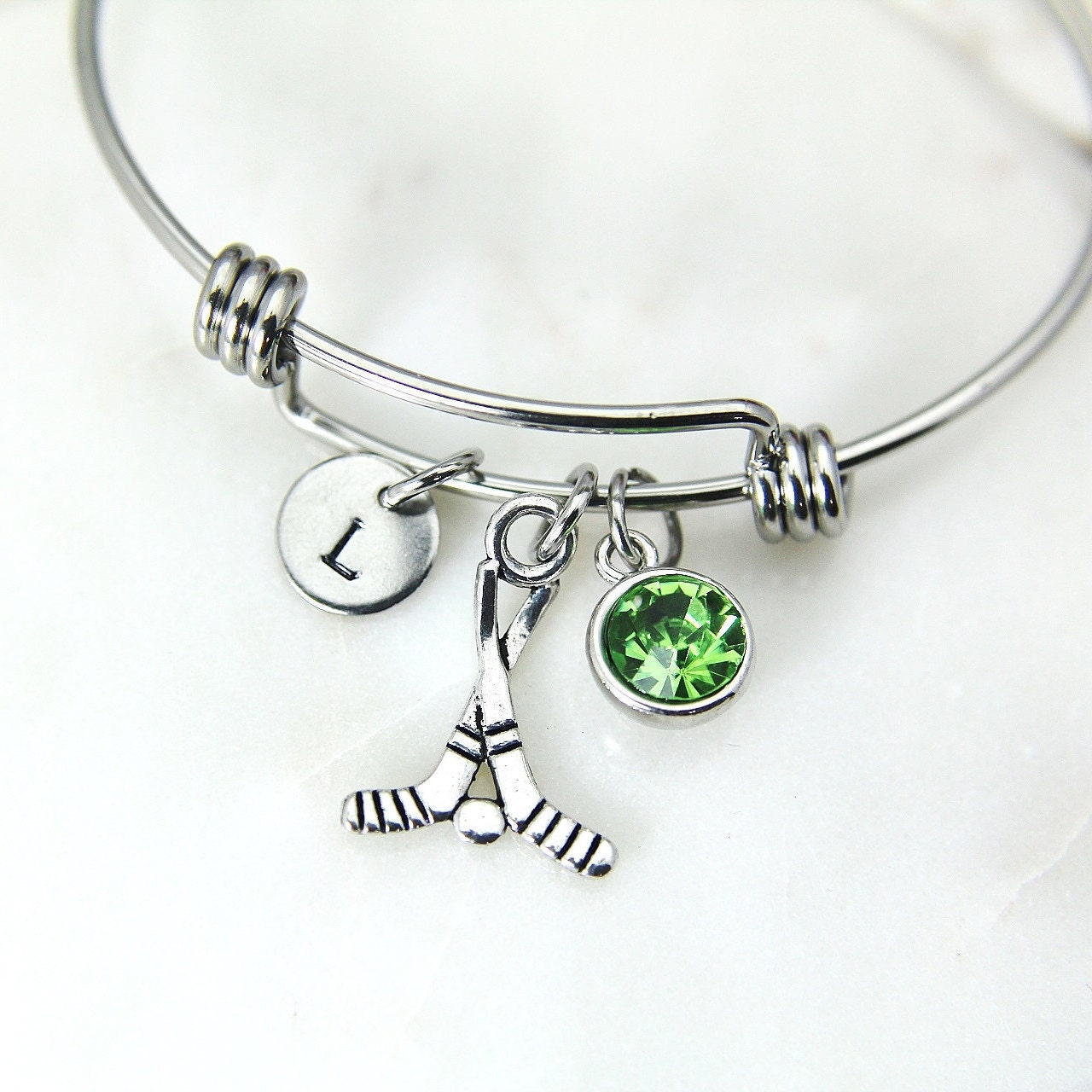 Ice hockey charm bracelet silver tone Ice hockey charm bracelet silver tone