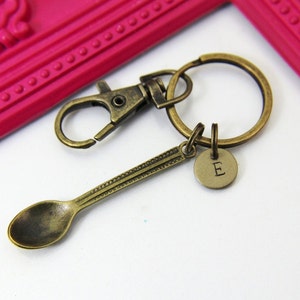 Bronze Kitchen Utensil Spoon Charm Keychain, Personalized Keychain ...