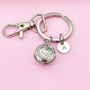 Silver Hamburger Keychain, Hamburger Charm, Burger Jewelry, Junk Food, Foodie Gift, Personalized Gift, Christmas Gift, N721A