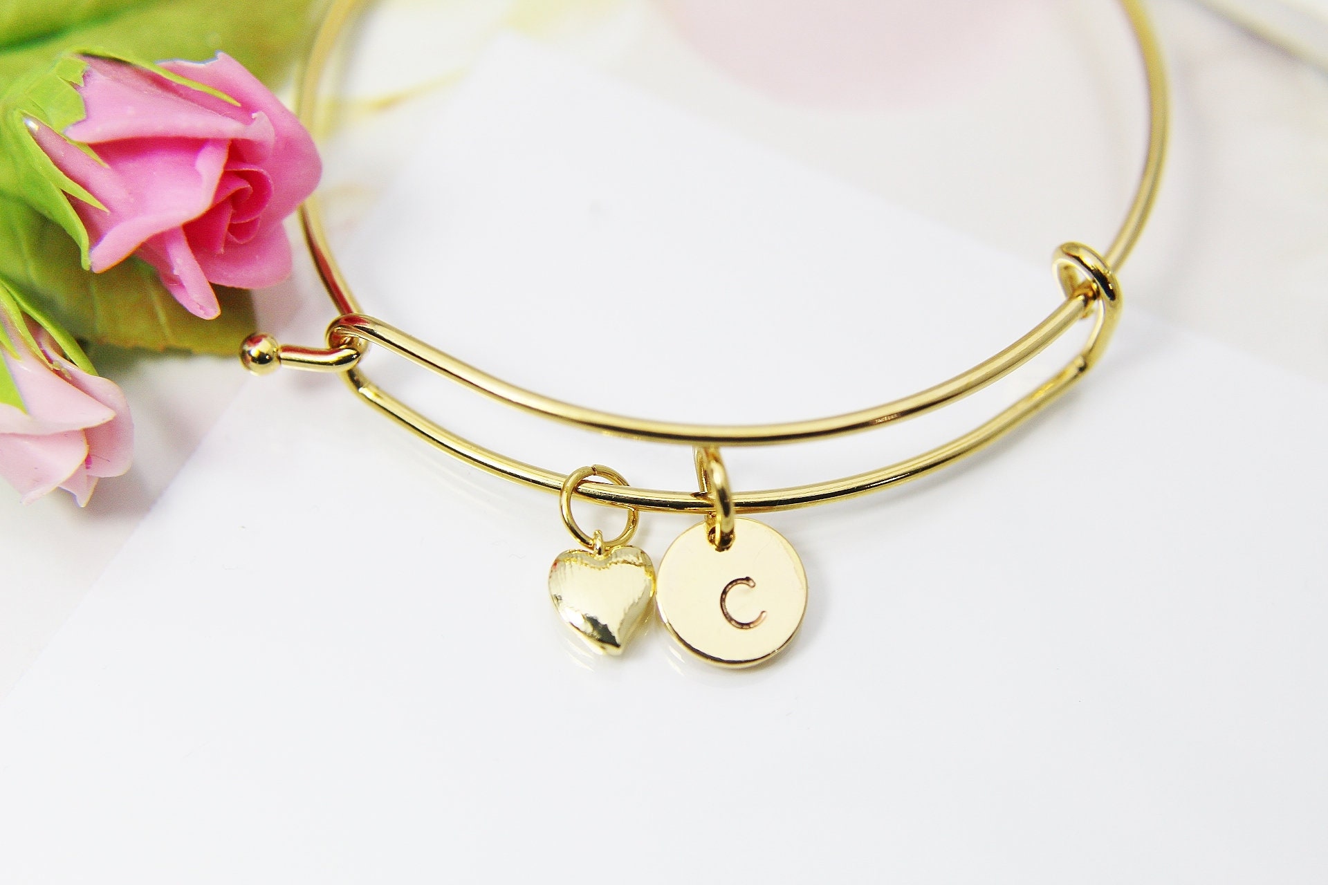 Vintage Style 9 Carat Gold Curb Link Chain Bracelet With Heart