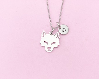 Silver Wolf Charm Necklace Christmas Gifts, N4792