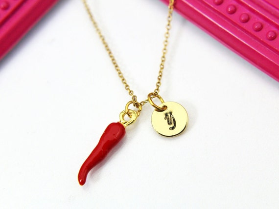 Amazon.com: Italian Horn Hoop Earrings and Necklace for Women Girls Dainty  Enamel Red Chili Pepper Shaped Horn Pendant Chain Necklace Talisman  Protection Jewelry Lucky Amulet Cornicello Charm Necklaces (Gold):  Clothing, Shoes &