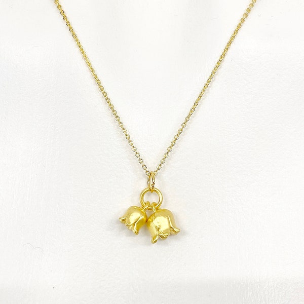 Gold Lily of the Vally Necklace Bell Flower, Birthday Gifts, N5213A