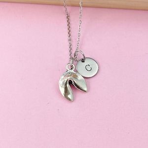 Silver Fortune Cookie Necklace Birthday Gifts, Personalized Gifts, N432