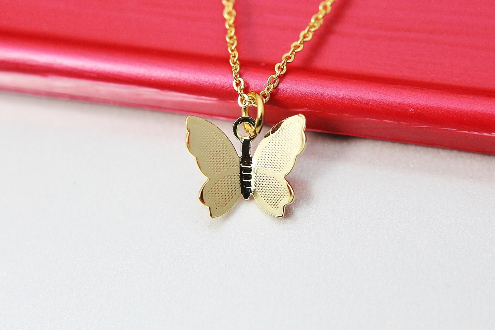 Butterfly Necklace Gold Butterfly Necklace Dainty Necklace Etsy