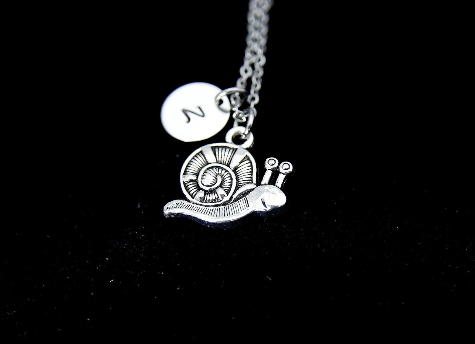 Silver Snail Charm Necklace Snail Charm Animal Charm Insect Etsy