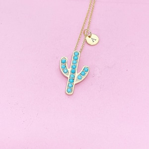 Gold Cactus Charm Necklace, N1733