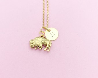 Buffalo Charm Necklace in Gold or Silver, N492