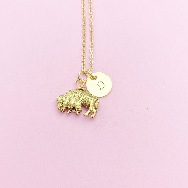 Buffalo Charm Necklace in Gold or Silver, N492