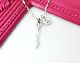 Silver Arrow Sagittarius Charm Necklace, Personalized Gift, N1544