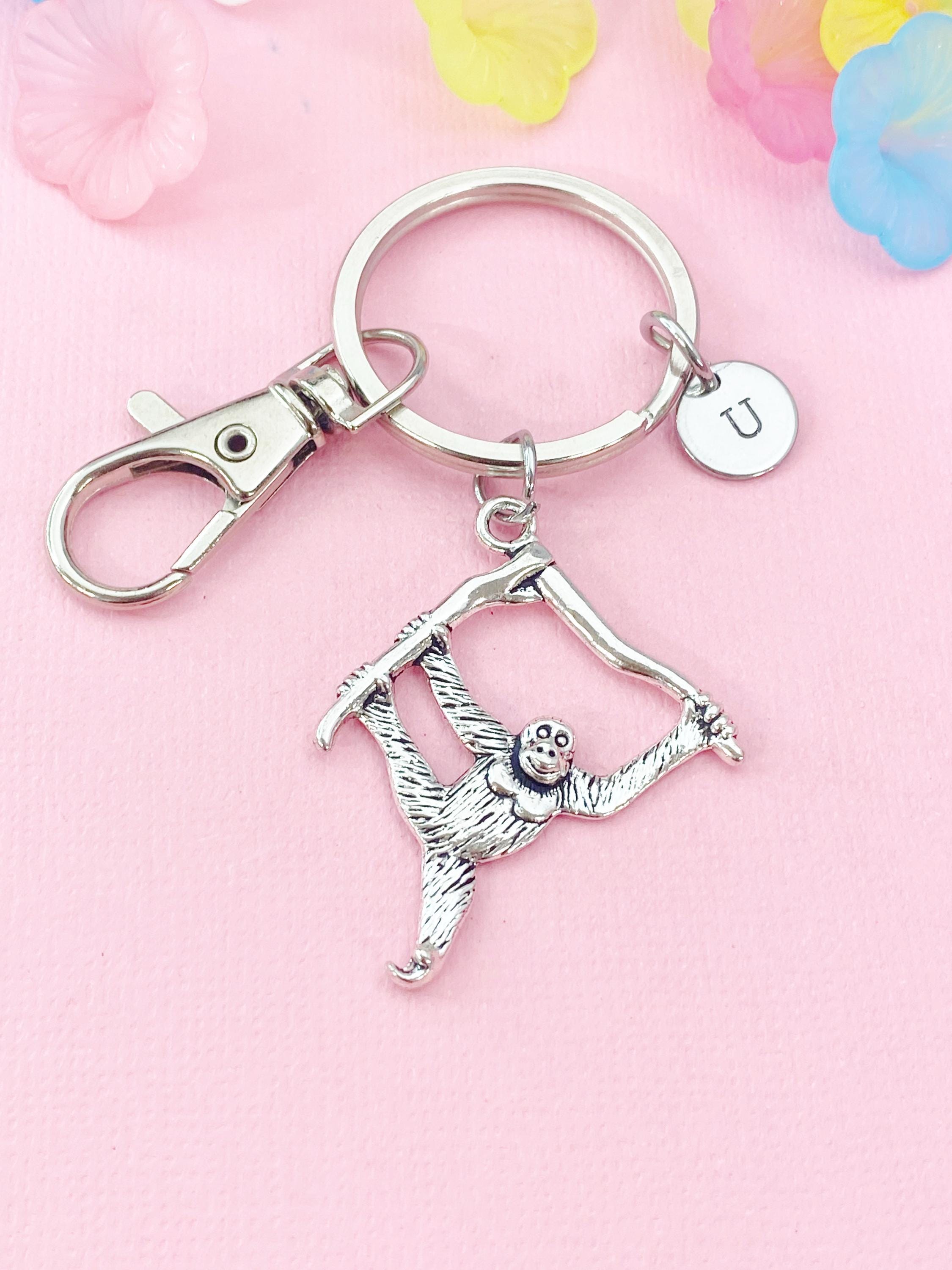 Monkey Charm Keychain Playful Animal Accessory for Bags & Keys, N6464 ...