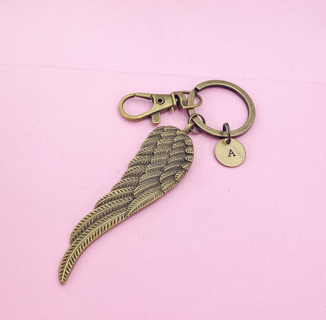 Guardian Angel Wing Keychain in Bronze, N1107 - Etsy