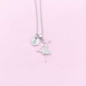 Silver Ballet Dance Charm Necklace, N1039
